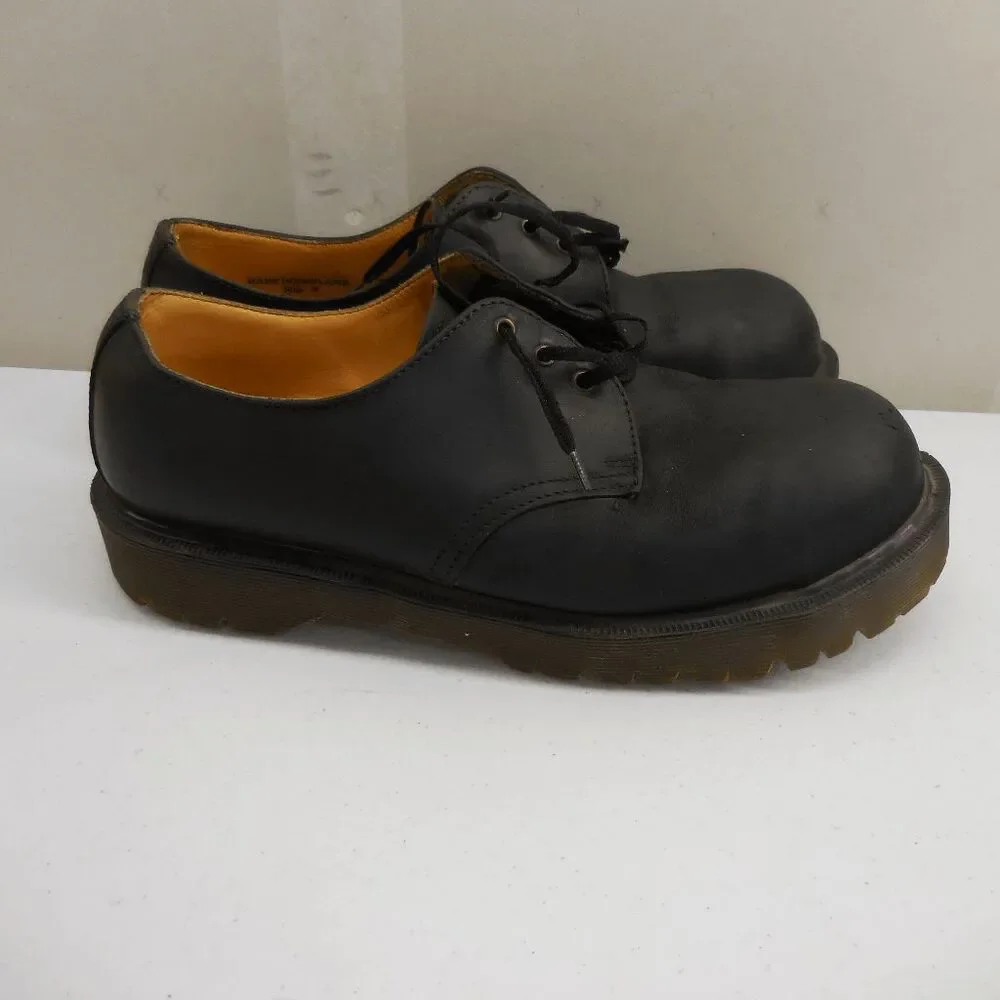 Vintage Dr. Martens Mens Black Original Made In England Oxford Shoes Size 8 90s - Picture 3 of 13